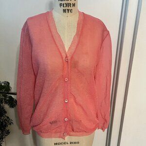 MIU MIU Sheer Mesh Cardigan/Top in Bubblegum Pink Size (44) 8